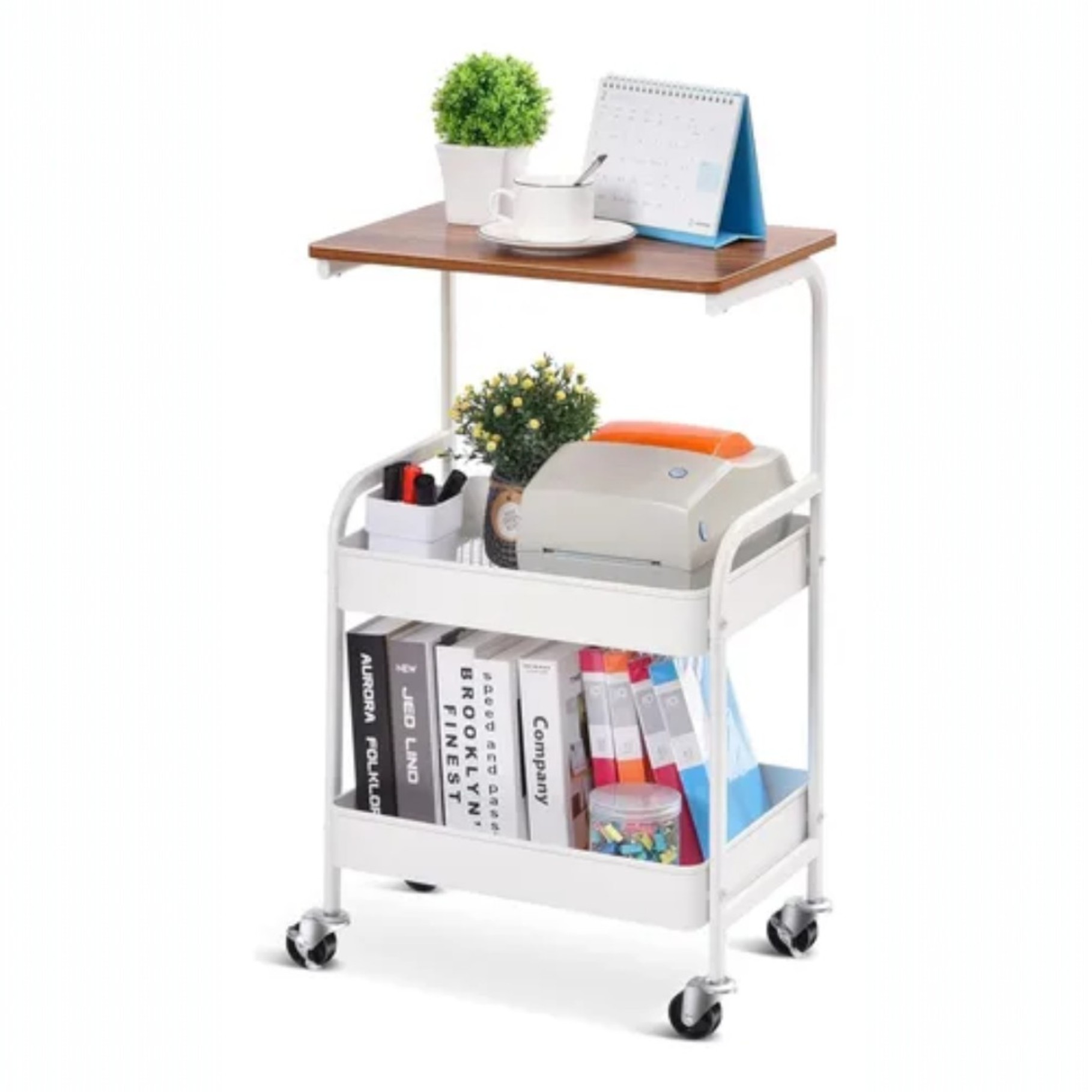 CARRITO ORGANIZADOR MULTIUSOS 3 NIVELES METÁLICO CON MESA - 1