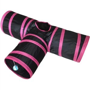 TUNEL DE 3 BOCAS PARA GATOS JUGUETE PLEGABLE - 1