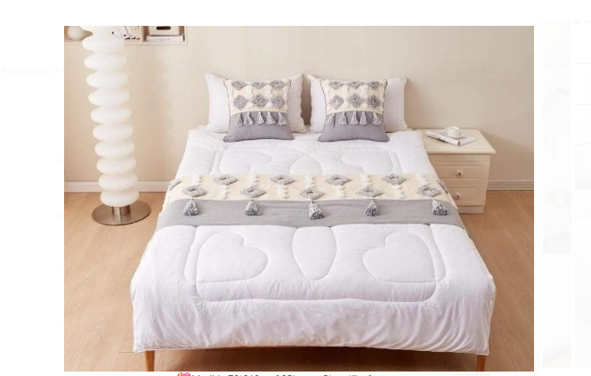 PIECERA BOHO CON BORLAS MÁS DOS FUNDAS DE COJÍN CAMA 2 PLAZAS Y KING 70X210CM - 1