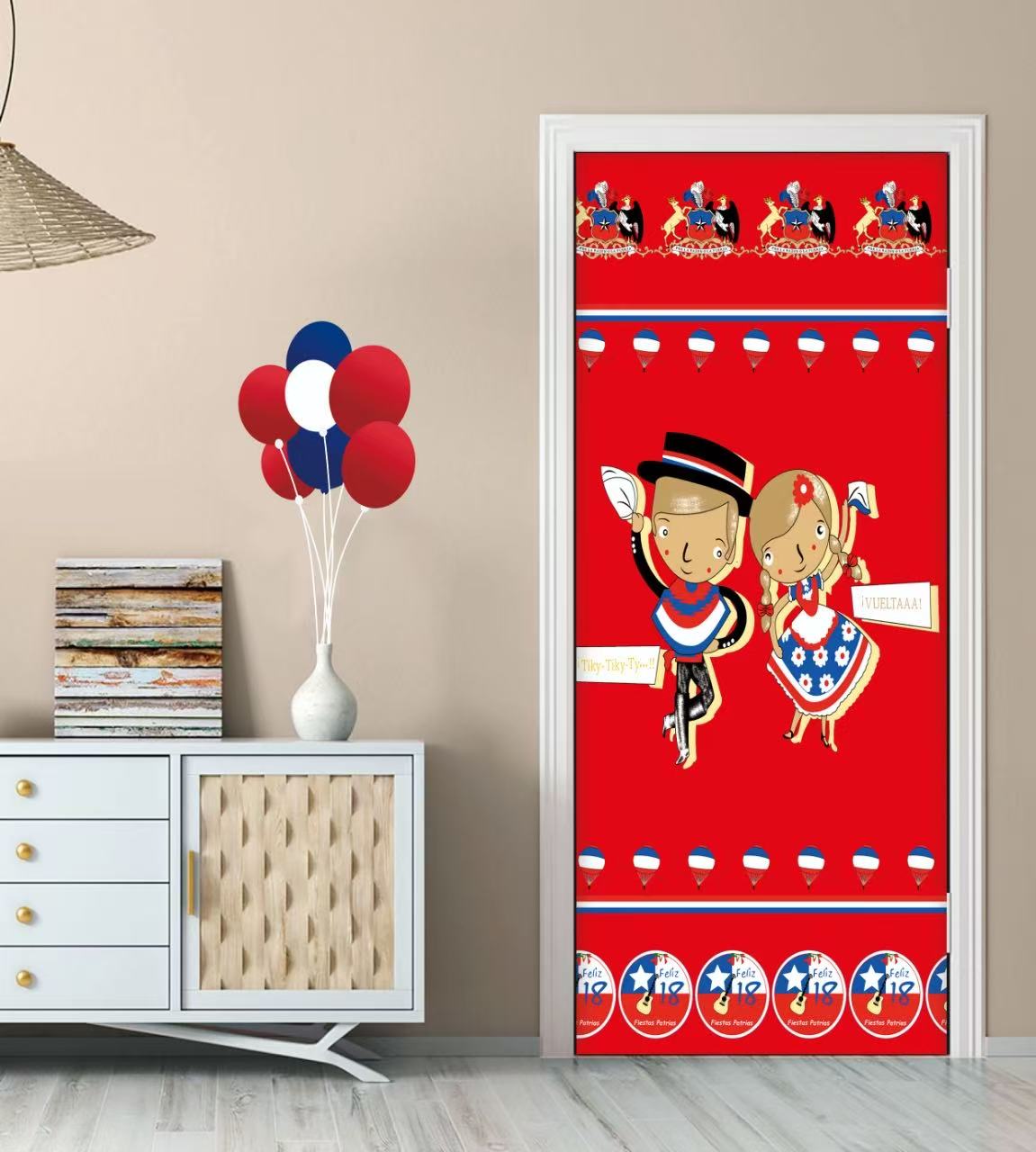 FUNDA DECORATIVA PARA PUERTA DISEÑO FECHAS PATRIAS - 1