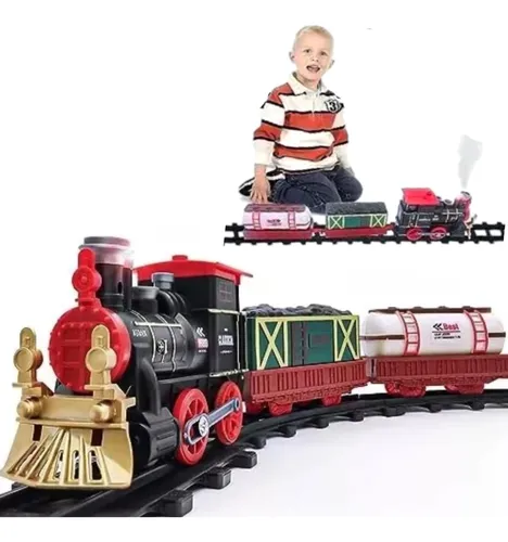 TREN CLASICO ELE CTRICO SIMULADOR DE VAPOR LUZ Y SONIDO PISTA - 1