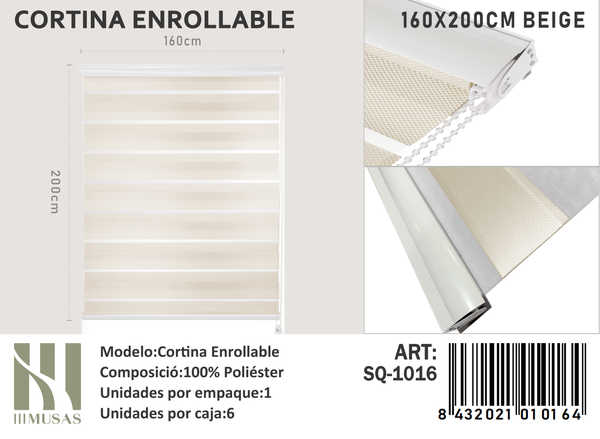 CORTINA ROLLER DIA Y NOCHE 160X200 CM - 1