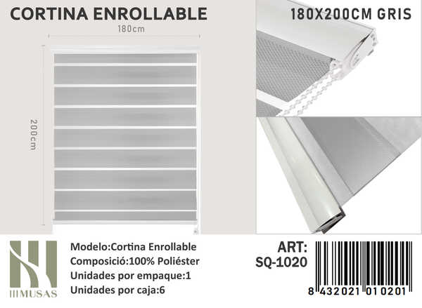 CORTINA ROLLER DIA Y NOCHE 180X200 CM - 1