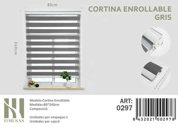 CORTINA ROLLER DIA Y NOCHE 80X240 CM - 1