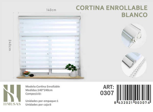 CORTINA ROLLER DIA Y NOCHE 140X240 CM - 1