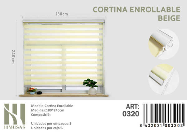 CORTINA ROLLER DIA Y NOCHE 180X240 CM - 1