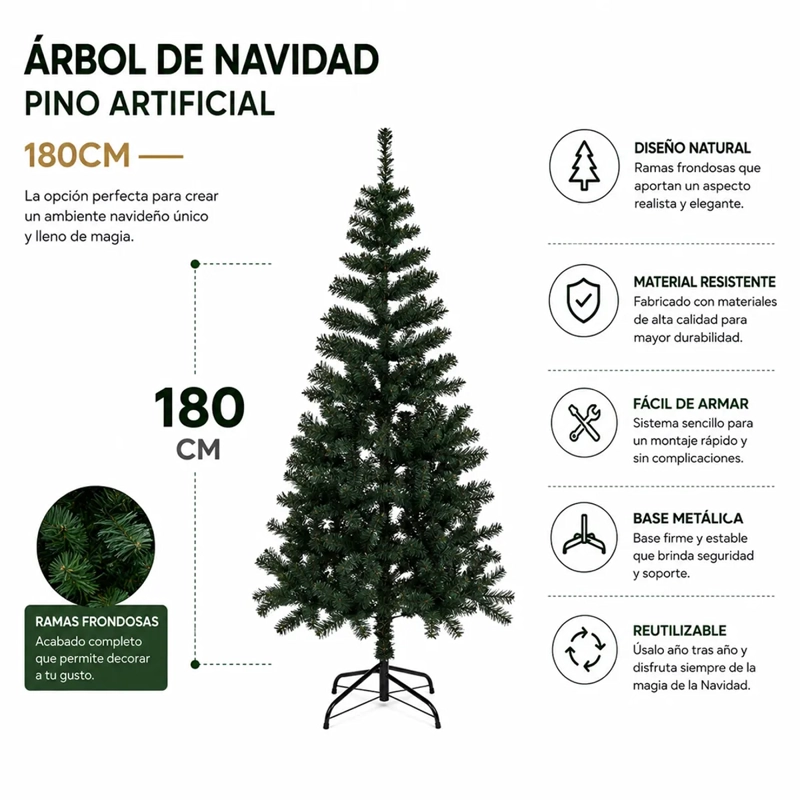 ARBOL DE NAVIDAD PINO ARTIFICIAL 180CM SDS17 - 1