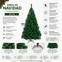 ARBOL DE NAVIDAD ARTIFICIAL DE PINO FRONDOSO 180CM SDS35 - 1