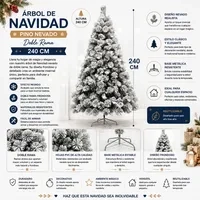 ARBOL DE NAVIDAD PINO NEVADO DOBLE RAMA 240CM SDS48 - 1