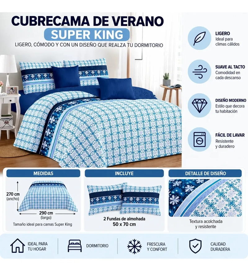 CUBRECAMAS VERANO SUPER KING - 1