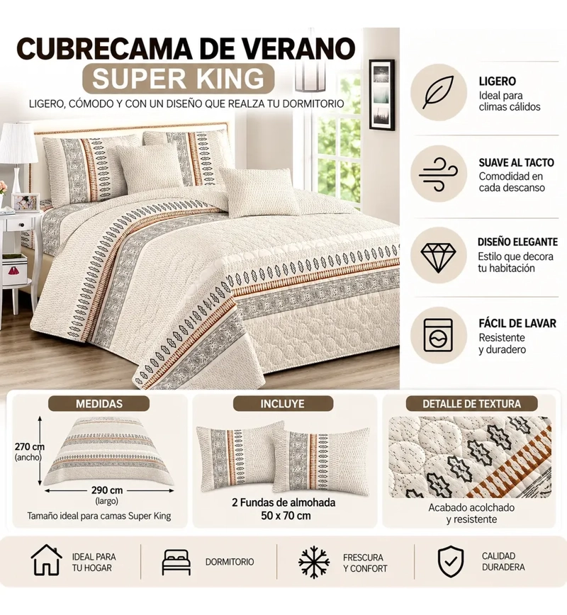 CUBRECAMAS VERANO SUPER KING - 1