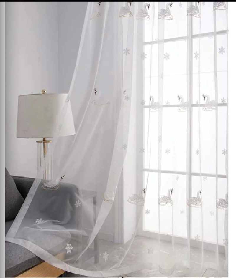 CORTINA VELO VISILLO BORDADO 140 X 230 CM 2 PAÑOS - 1