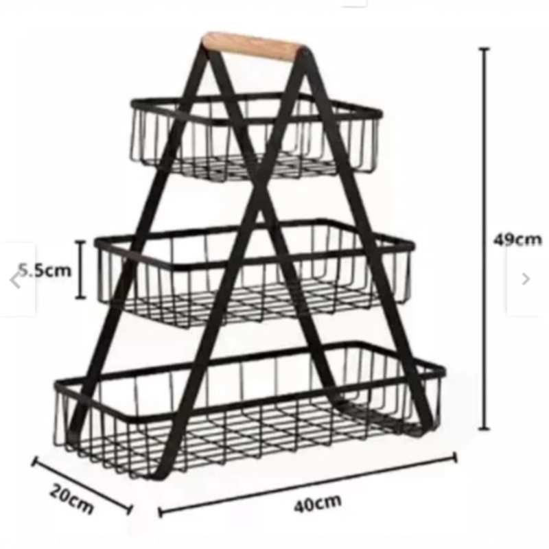 CESTA DE METAL 3 NIVELES FRUTERO MULTIUSO - 2