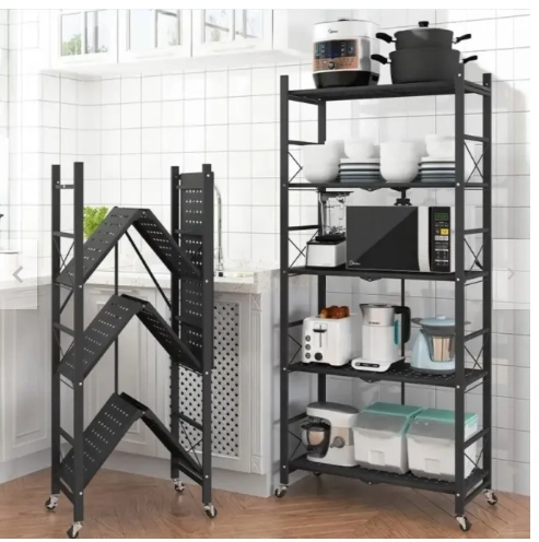 ESTANTE ORGANIZADOR PLEGABLE METALICO MULTIUSO 5 NIVELES - 1