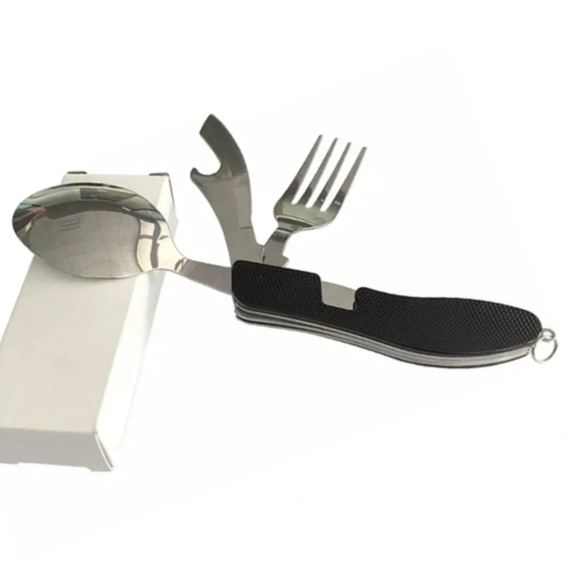 KIT CUBIERTOS CAMPING CUCHARA TENEDOR CUCHILLO - 1