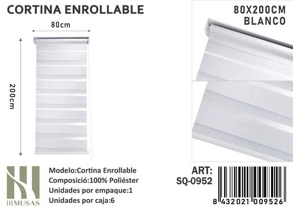 CORTINA ENROLLABLE IMUSSA 80X200CM - 1