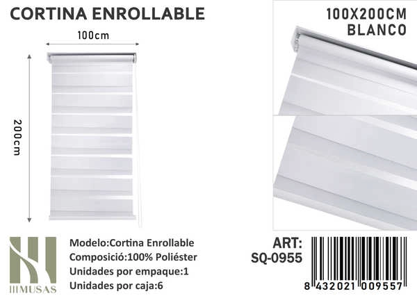 CORTINA ENROLLABLE IMUSSA 100X200CM - 1