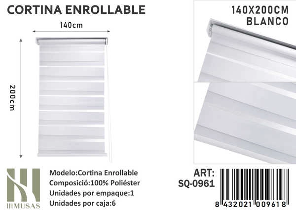CORTINA ENROLLABLE IMUSSA 140X200CM - 1