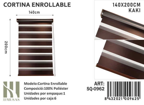 CORTINA ENROLLABLE IMUSSA 140X200CM - 1