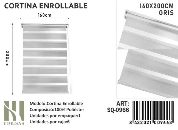 CORTINA ENROLLABLE IMUSSA 160X200CM - 1