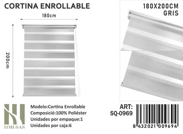 CORTINA ENROLLABLE IMUSSA 180X200CM - 1