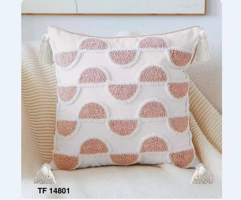 FUNDA DE COJIN BOHO TEJIDA DECORATIVA 45X45CM - 1