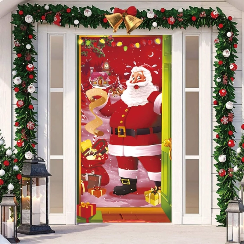 FUNDA CUBRE PUERTA DISEÑO NAVIDAD - 1