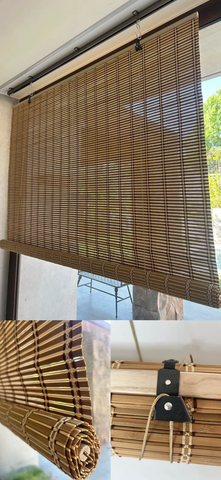 CORTINA ROLLER ENROLLABLE 100% DE BAMBU 120X180CM - 1