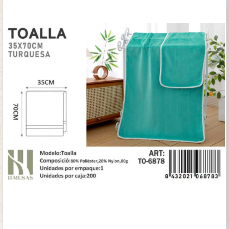 TOALLA DE MICROFIBRA SUAVE 35X70CM IMUSSA - 1