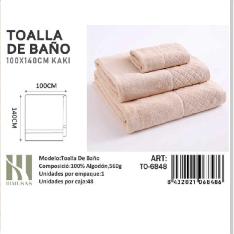 TOALLAS 100% ALGODON CON DETALLES BORDADOS 70X140CM - 1