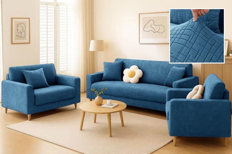JUEGO DE FUNDAS CUBRE SILLON 3+1+1 LISO - 1