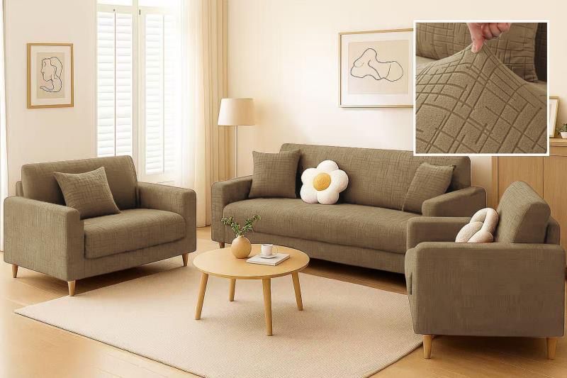 JUEGO DE FUNDAS CUBRE SILLON 3+1+1 LISO - 1