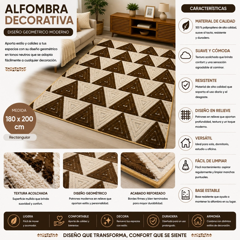 ALFOMBRA JACQUARD DE ALGODON 180X200 CM - 1