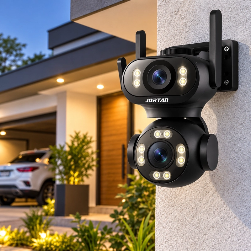 CAMARA DE SEGURIDAD WIFI DOBLE LENTE JORTAN JT-9680 - 2