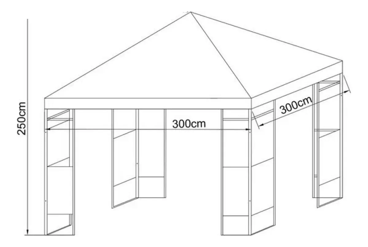 PÉRGOLA 2,5X3X3 METROS - OUTZEN - BLANCO - 3