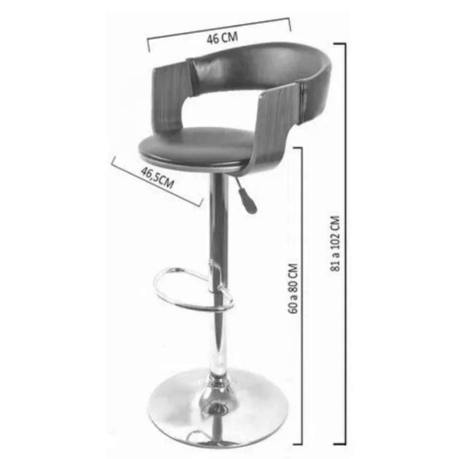 SILLA MDESIGN BAR BOSCO NEGRO ALTURA AJUSTABLE - 3