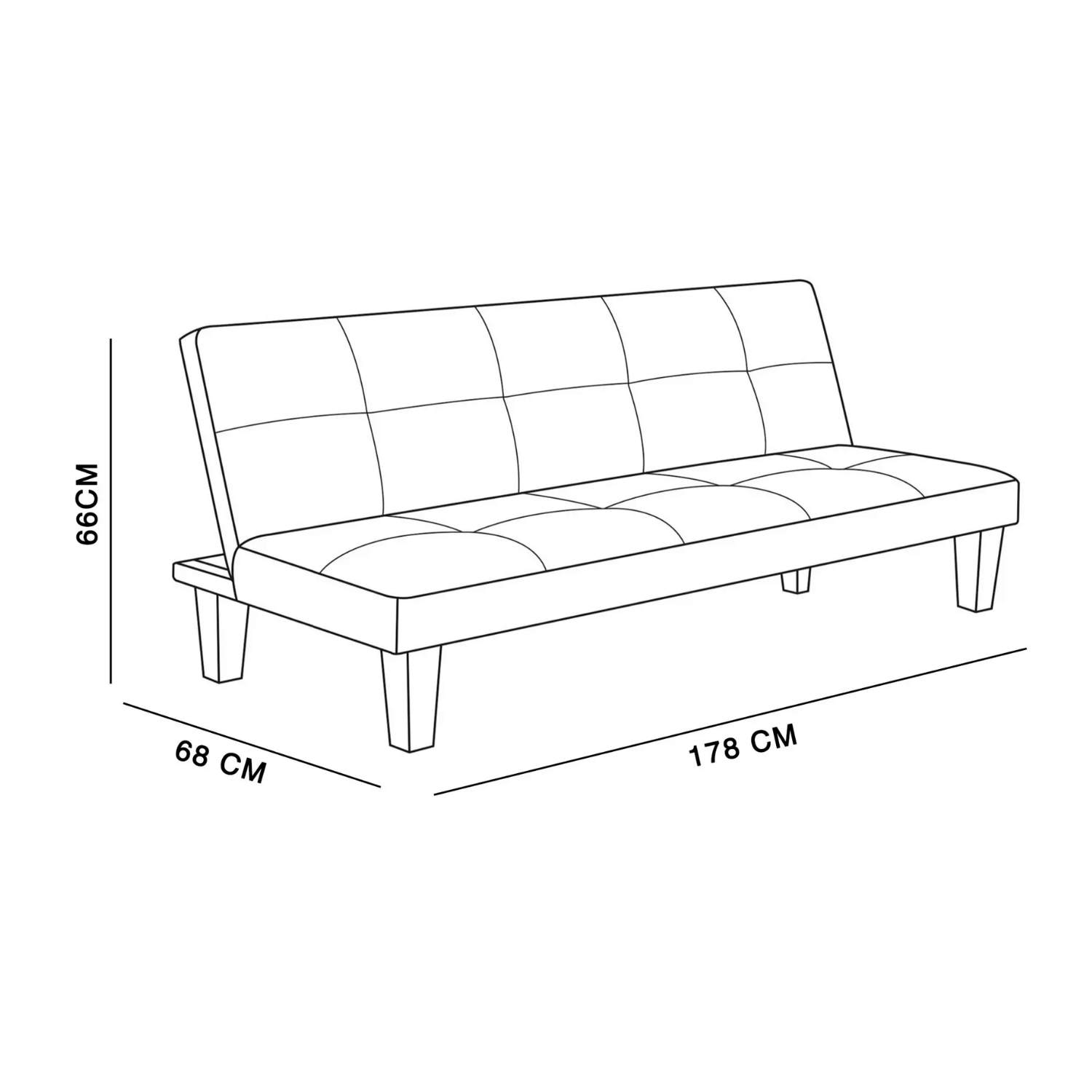 FUTÓN MDESIGN NEOANIS 3 CUERPOS NEGRO 178X66X68 - 4