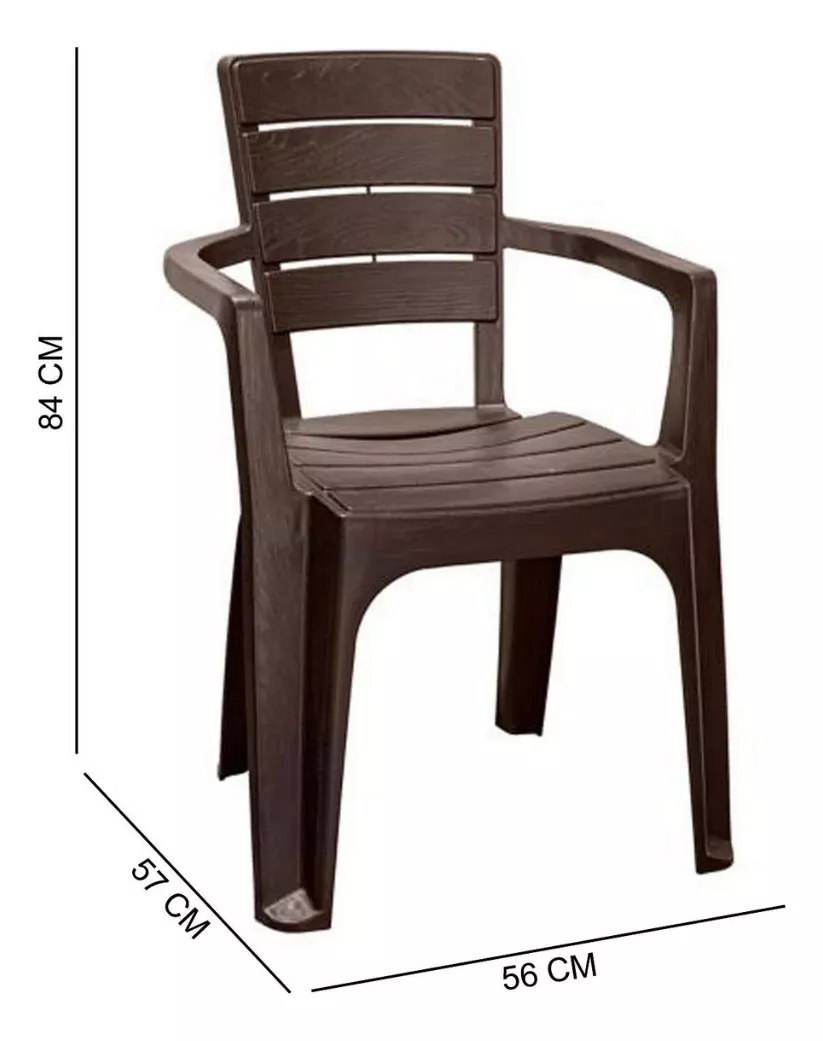 SILLA PLASTICA REYPLAST NEGRO TIPO ROBLE 84 X 56 X 45 CM - 2