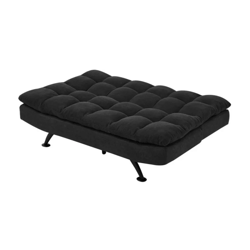 FUTÓN MDESIGN 3 CUERPOS NEGRO LORENZO 181X88X96 CM - 3