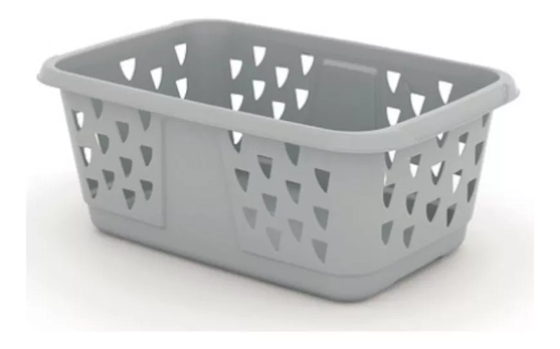 CANASTO GRIS KORAL -58X38X24 CM - COTIDIANA - 1