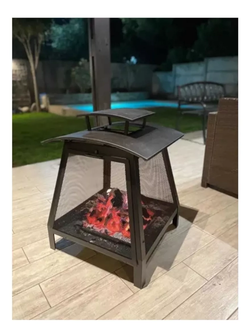 BRASERO/ FOGONERA DE HIERR - 55X55X72 CM - OUTZEN - 2