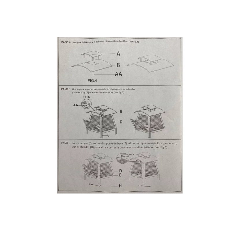 BRASERO/ FOGONERA DE HIERR - 55X55X72 CM - OUTZEN - 3