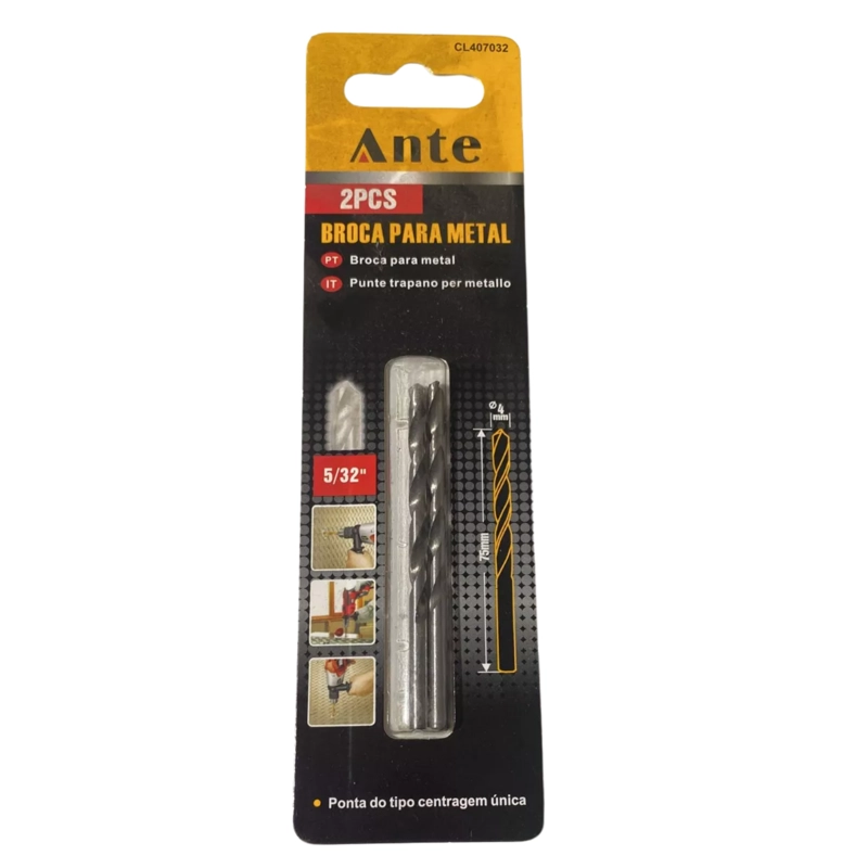 BROCA PARA METAL 75 X 4 MM - 2 UNIDADES - 2
