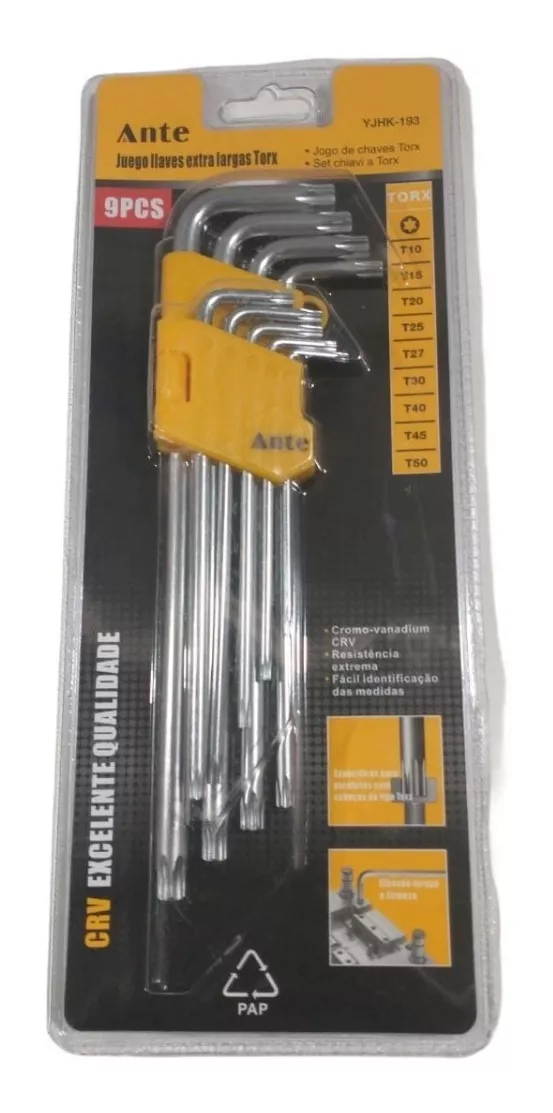 PACK JUEGO LLAVES ALLEN + JUEGO DE LLAVES TORX- 16 PIEZAS - 2
