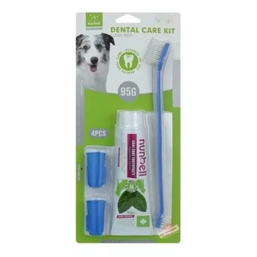 KIT DENTAL PARA MASCOTAS -PASTA DE DIENTE + CEPILLO+ 2 DEDAL - 1