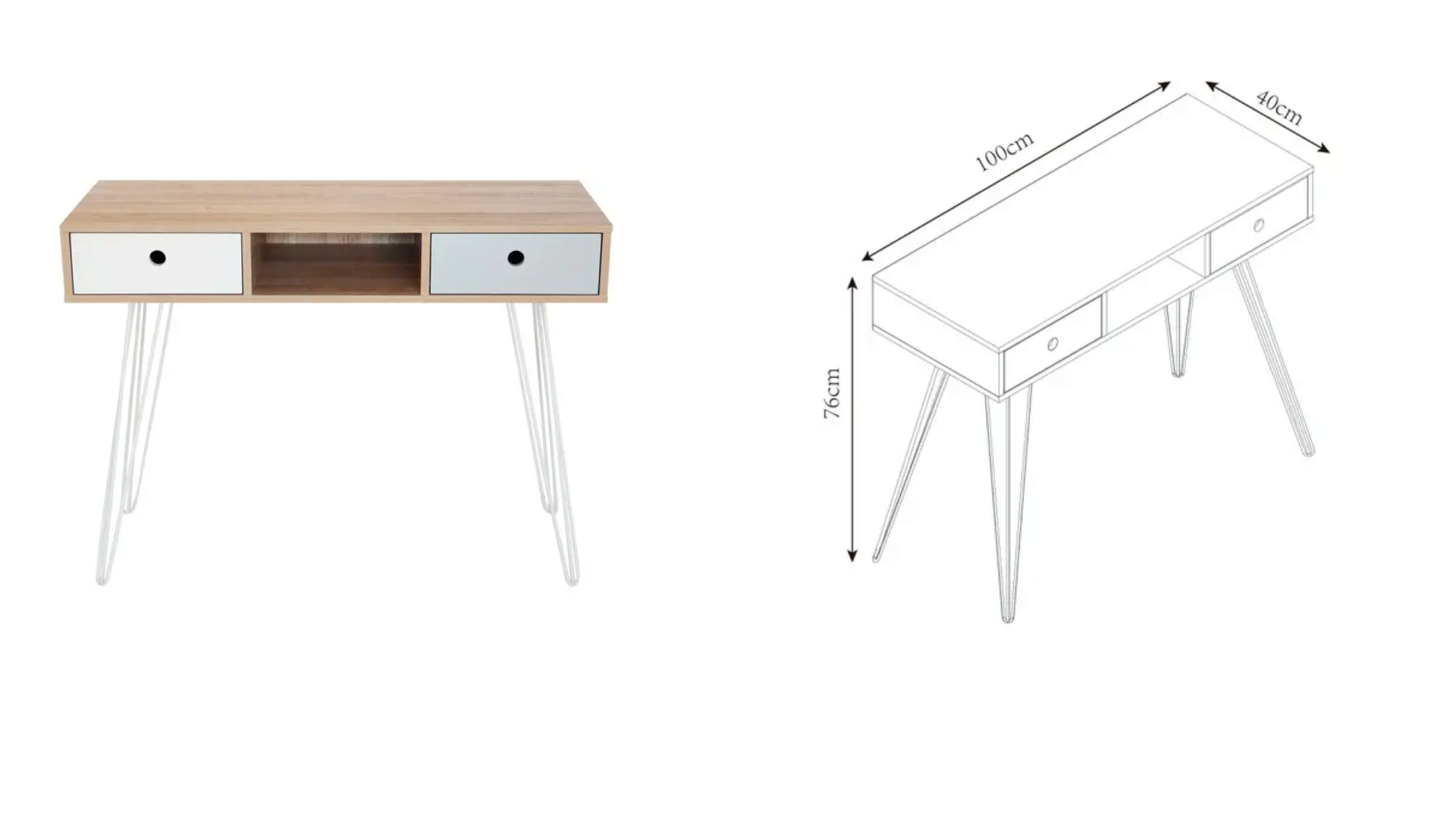 ESCRITORIO + CAJONERA + LIBRERO MILLIE NATURAL M+DESIGN - 3