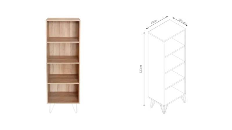 ESCRITORIO + CAJONERA + LIBRERO MILLIE NATURAL M+DESIGN - 5