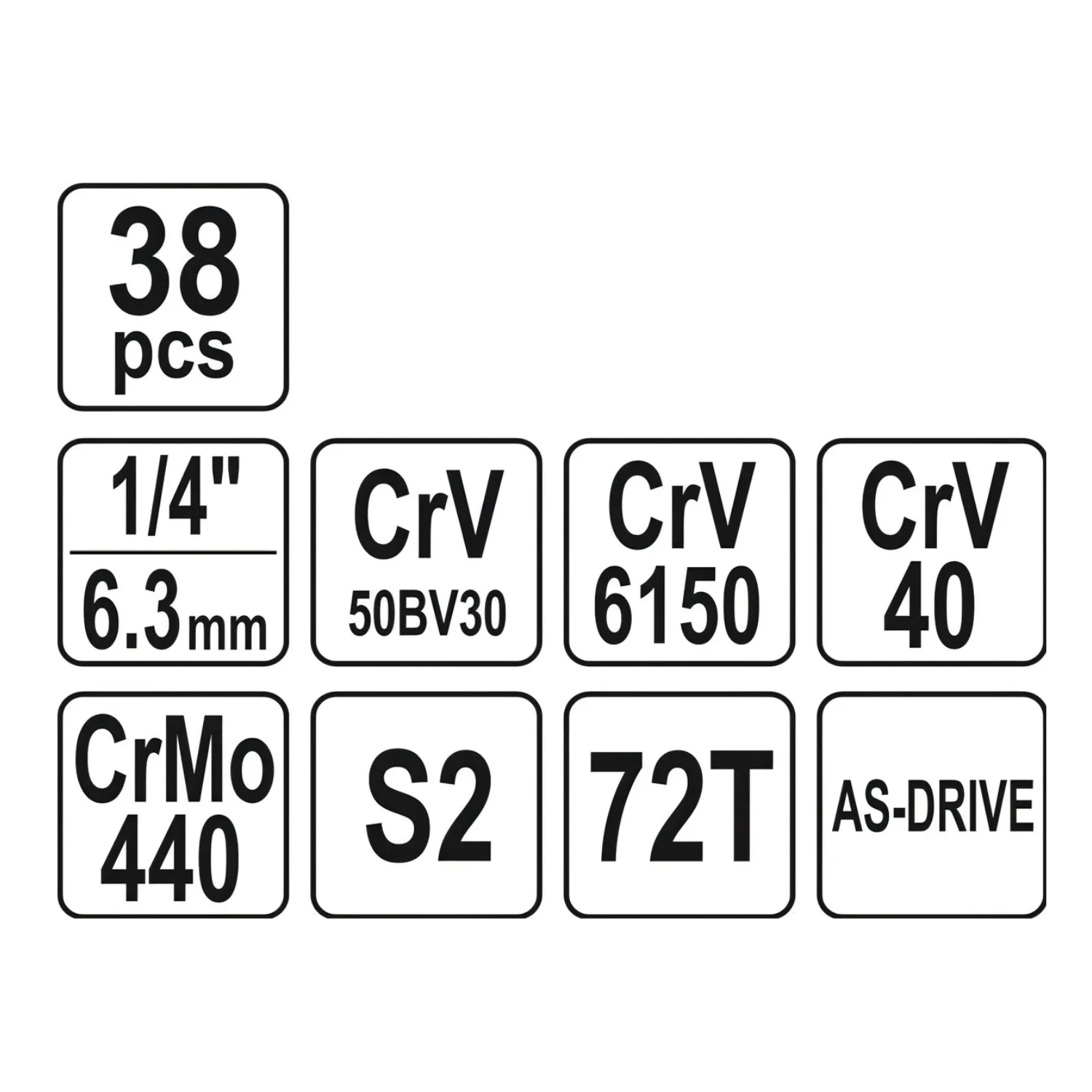 JUEGO DE DADOS  1/4 38 PIEZAS - YT - 14471 - YATO - 5