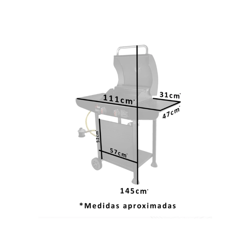 PARRILLA A GAS ALARCE 2 QUEMADORES - GRILLTECH - 5