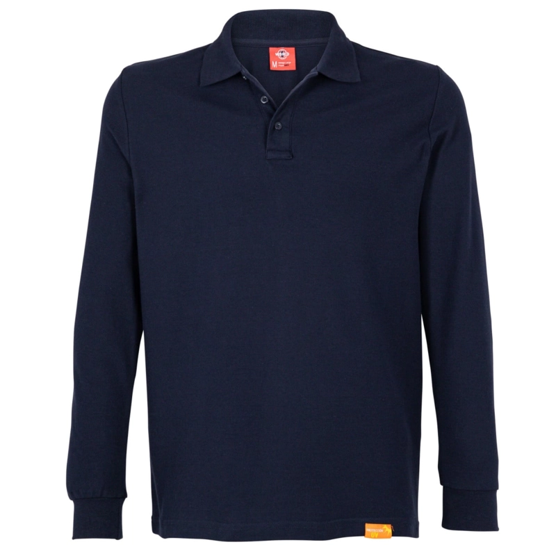 POLERA PIQUE MANGA LARGA HOMBRE AZUL MARINO  - T-WORLD - 1